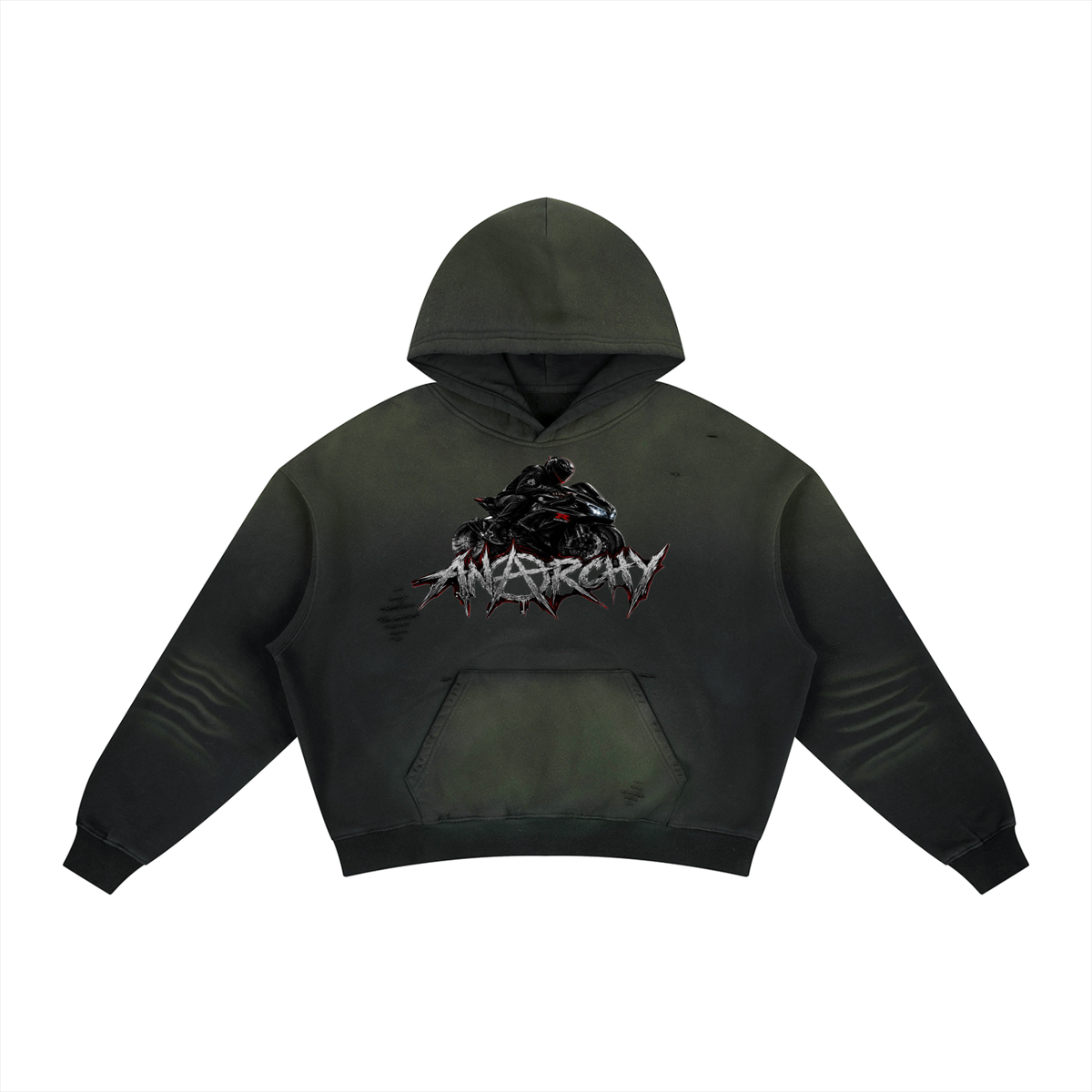 Frayed Sunfade Boxy Fleece Hoodie